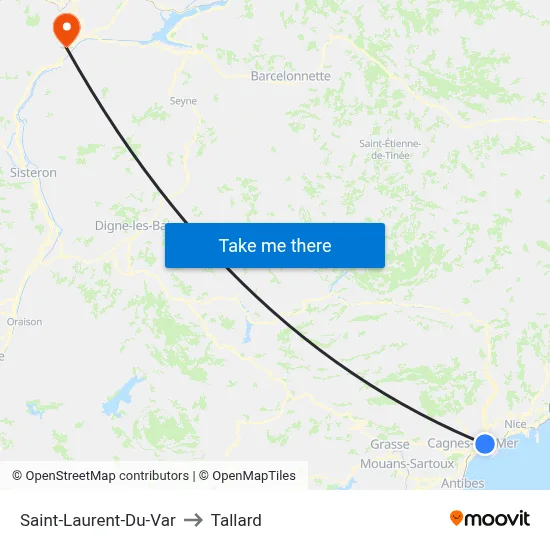 Saint-Laurent-Du-Var to Tallard map