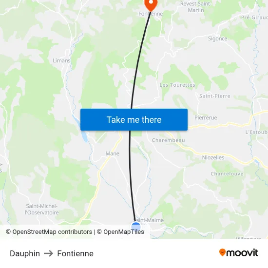Dauphin to Fontienne map