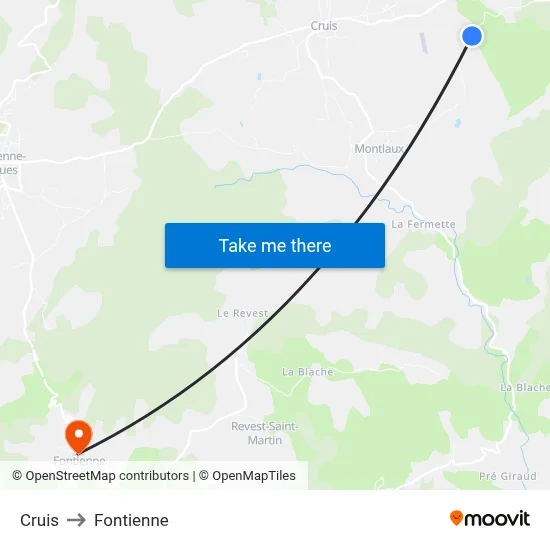 Cruis to Fontienne map