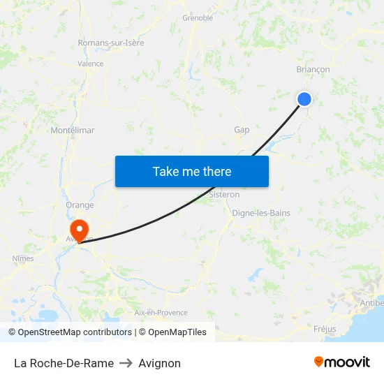 La Roche-De-Rame to Avignon map