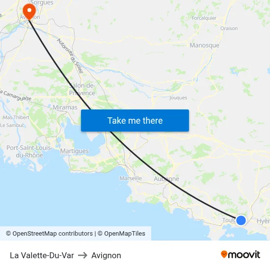 La Valette-Du-Var to Avignon map