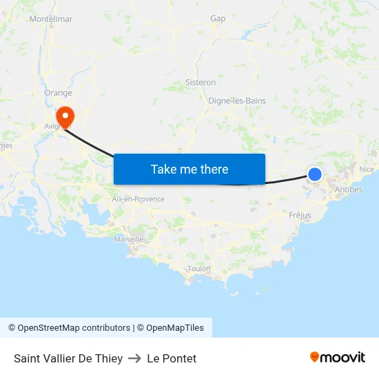 Saint Vallier De Thiey to Le Pontet map
