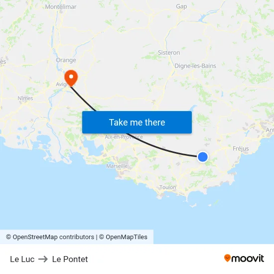 Le Luc to Le Pontet map