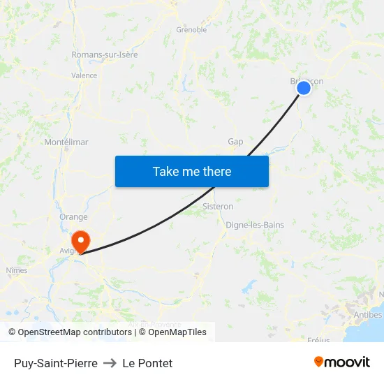 Puy-Saint-Pierre to Le Pontet map