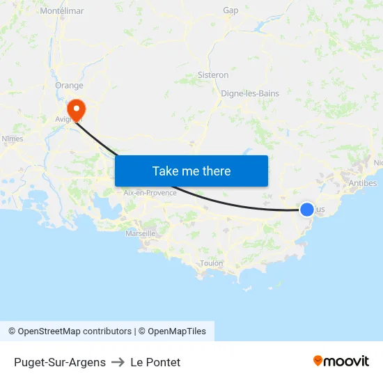 Puget-Sur-Argens to Le Pontet map