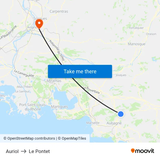 Auriol to Le Pontet map