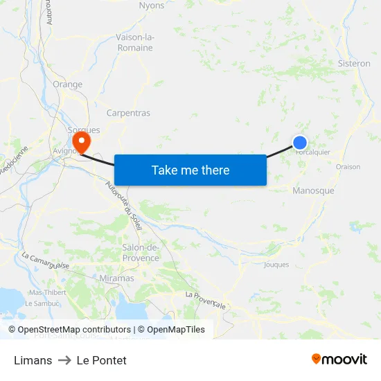Limans to Le Pontet map