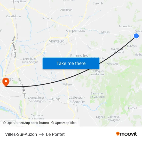 Villes-Sur-Auzon to Le Pontet map