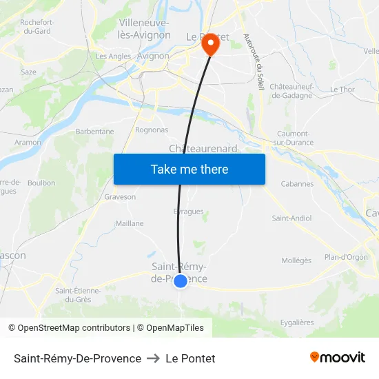Saint-Rémy-De-Provence to Le Pontet map