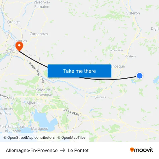 Allemagne-En-Provence to Le Pontet map