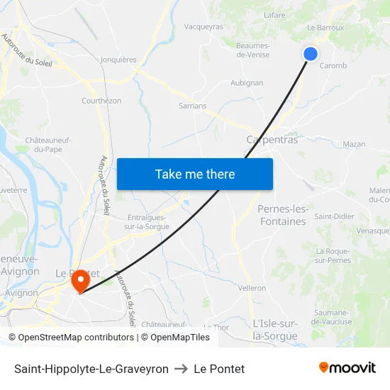 Saint-Hippolyte-Le-Graveyron to Le Pontet map