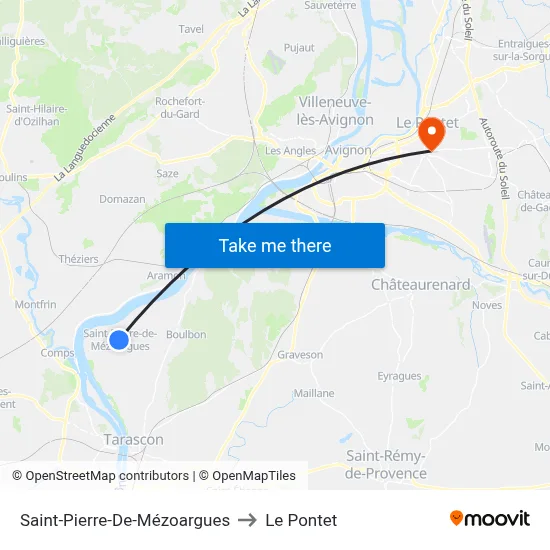 Saint-Pierre-De-Mézoargues to Le Pontet map