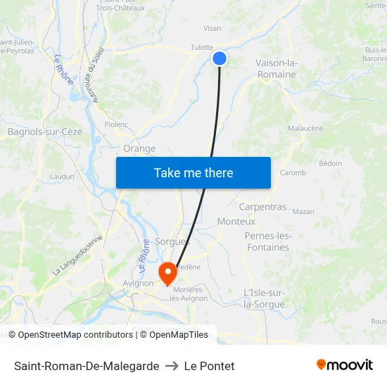 Saint-Roman-De-Malegarde to Le Pontet map