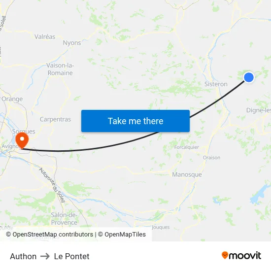 Authon to Le Pontet map