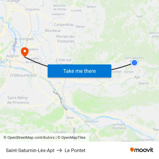 Saint-Saturnin-Lès-Apt to Le Pontet map