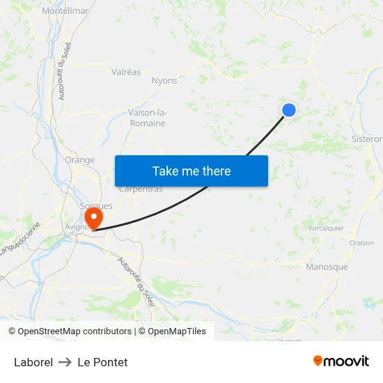 Laborel to Le Pontet map