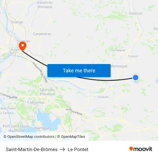 Saint-Martin-De-Brômes to Le Pontet map
