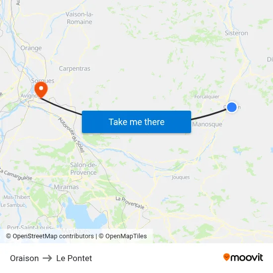 Oraison to Le Pontet map