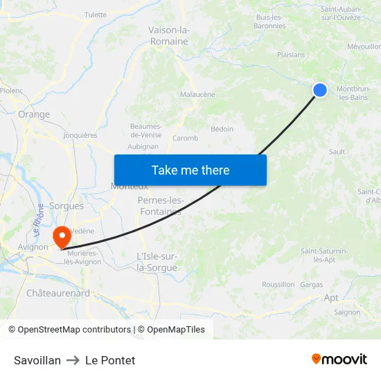 Savoillan to Le Pontet map