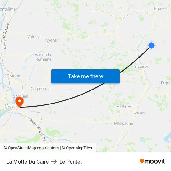 La Motte-Du-Caire to Le Pontet map