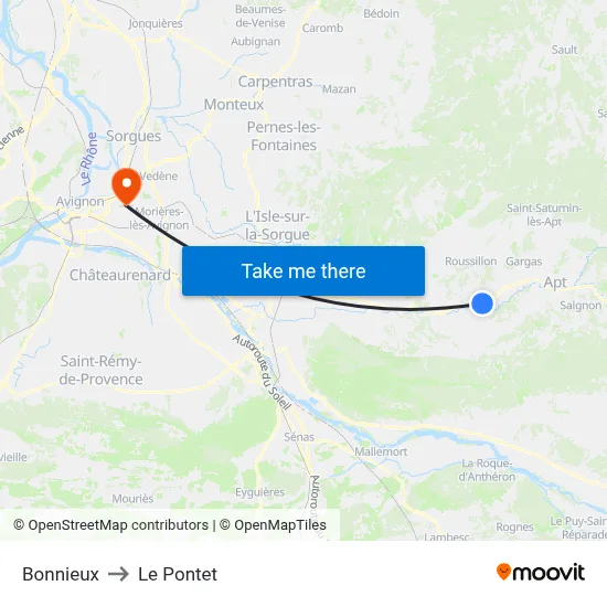 Bonnieux to Le Pontet map