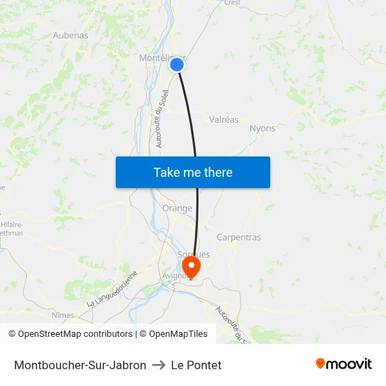 Montboucher-Sur-Jabron to Le Pontet map