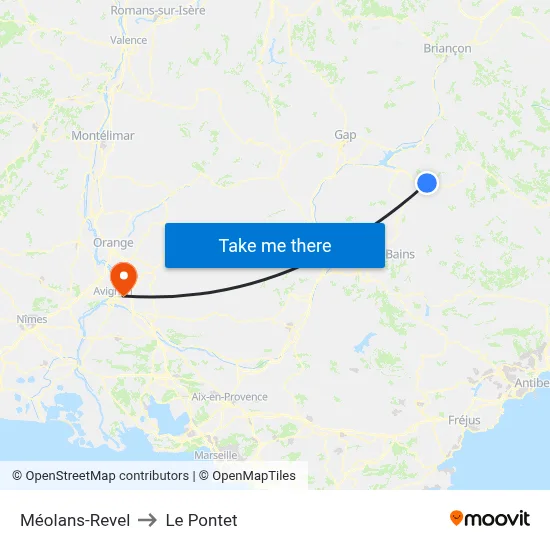 Méolans-Revel to Le Pontet map