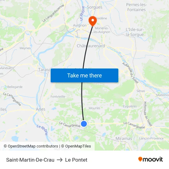 Saint-Martin-De-Crau to Le Pontet map