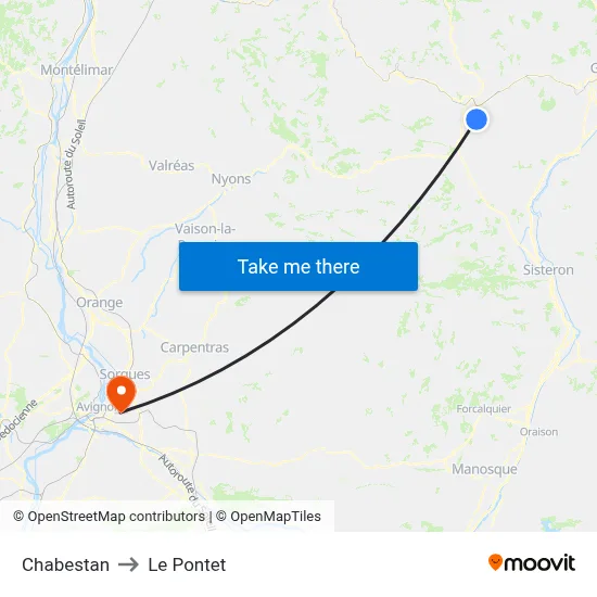 Chabestan to Le Pontet map