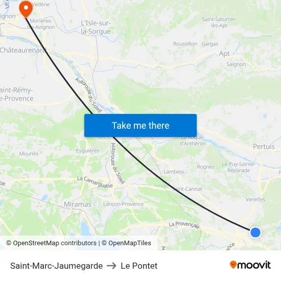 Saint-Marc-Jaumegarde to Le Pontet map