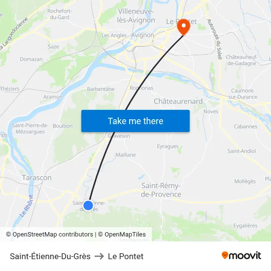 Saint-Étienne-Du-Grès to Le Pontet map