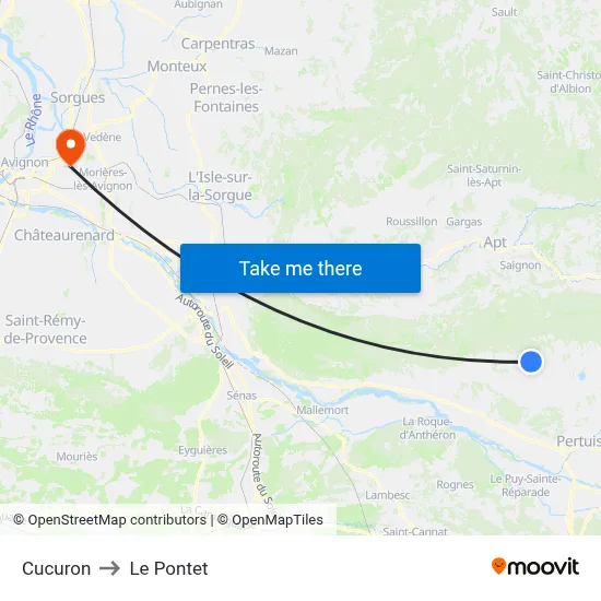 Cucuron to Le Pontet map