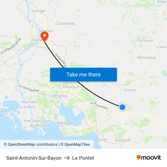 Saint-Antonin-Sur-Bayon to Le Pontet map