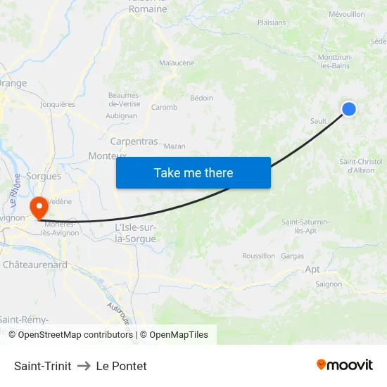 Saint-Trinit to Le Pontet map