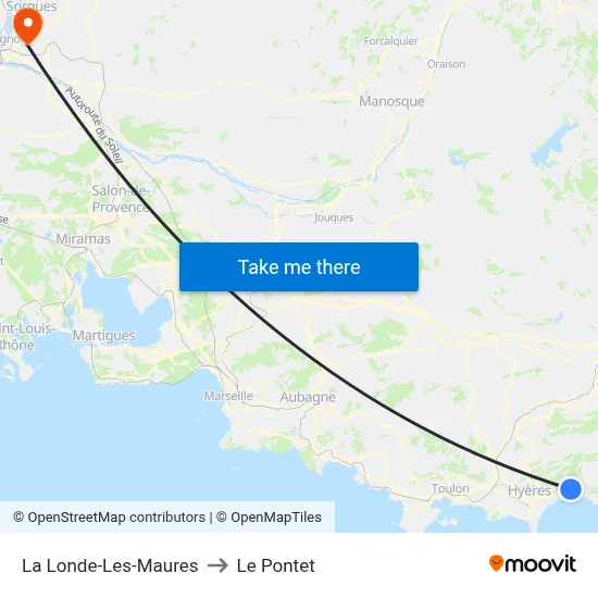 La Londe-Les-Maures to Le Pontet map