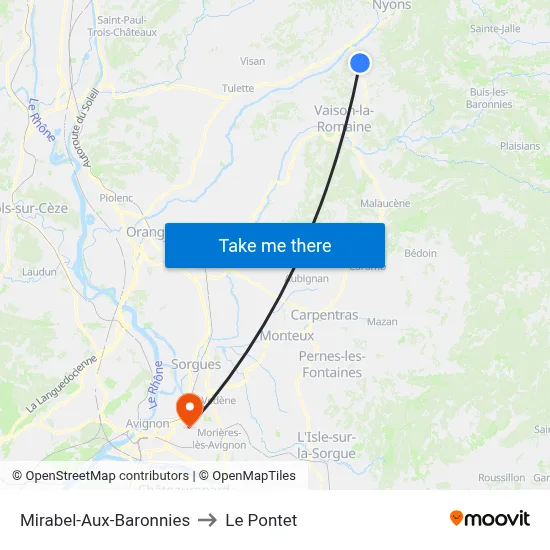 Mirabel-Aux-Baronnies to Le Pontet map