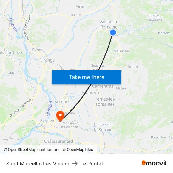 Saint-Marcellin-Lès-Vaison to Le Pontet map