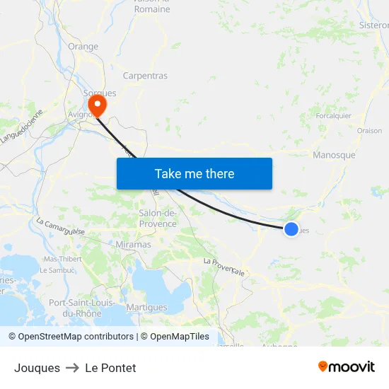 Jouques to Le Pontet map