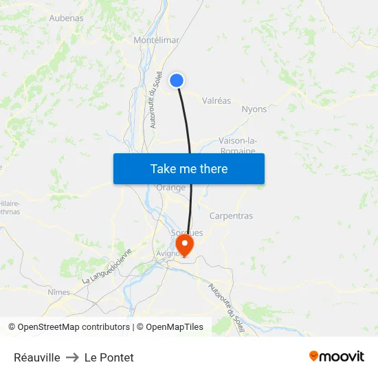 Réauville to Le Pontet map