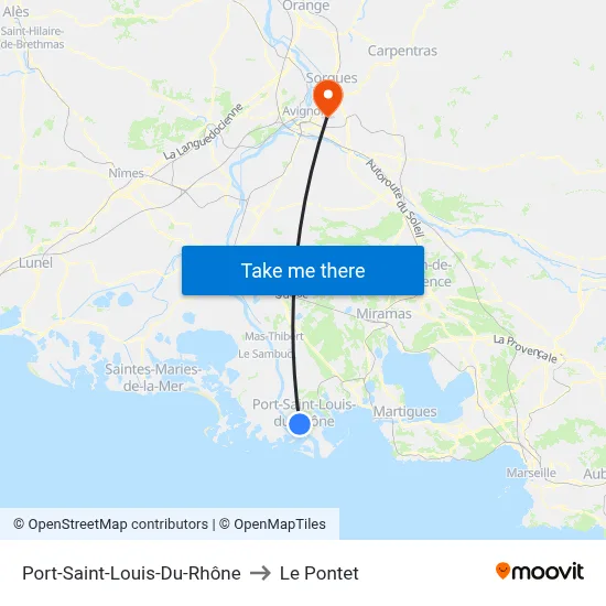 Port-Saint-Louis-Du-Rhône to Le Pontet map