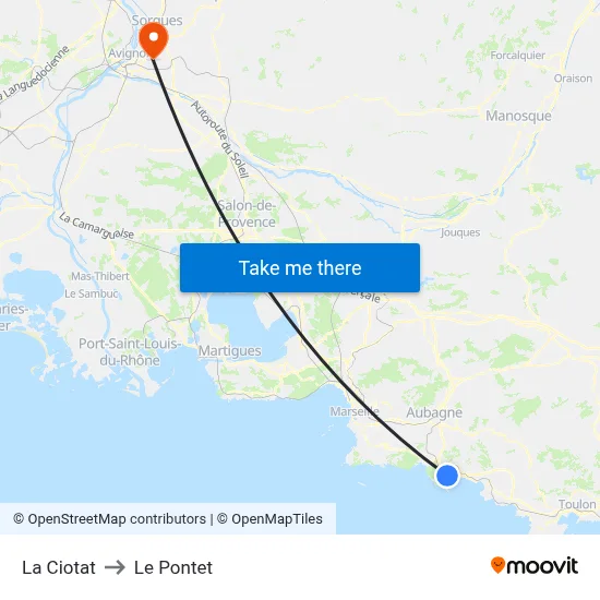 La Ciotat to Le Pontet map
