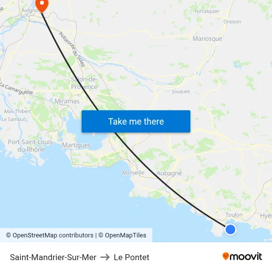 Saint-Mandrier-Sur-Mer to Le Pontet map