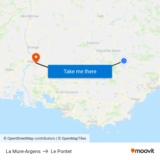 La Mure-Argens to Le Pontet map