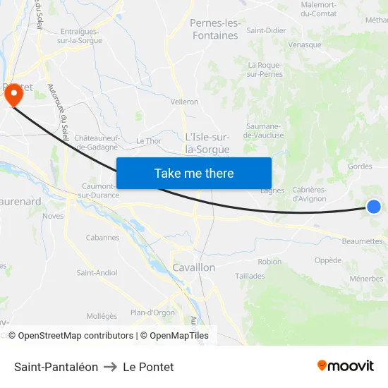 Saint-Pantaléon to Le Pontet map