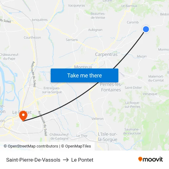 Saint-Pierre-De-Vassols to Le Pontet map