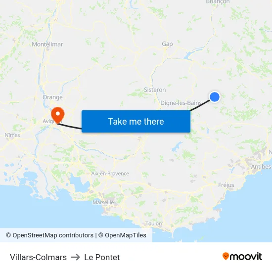 Villars-Colmars to Le Pontet map
