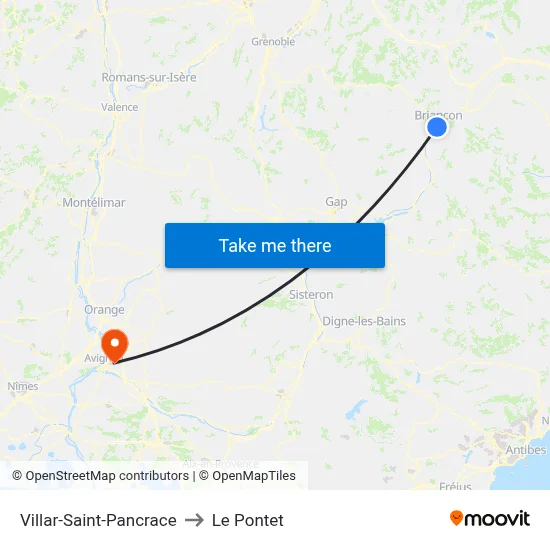 Villar-Saint-Pancrace to Le Pontet map
