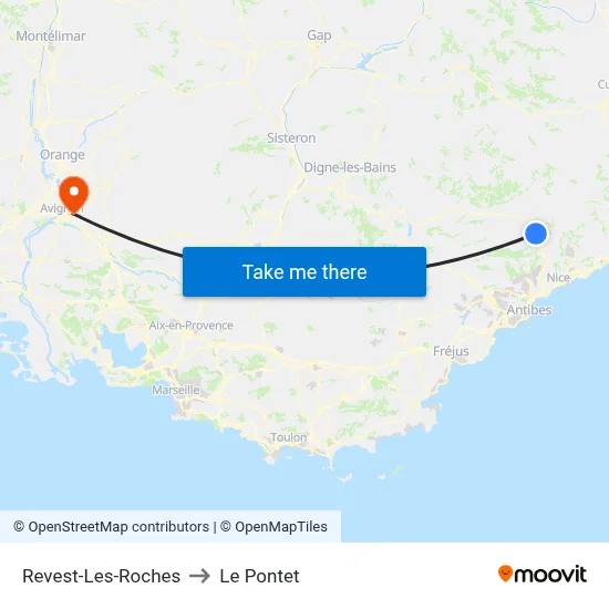 Revest-Les-Roches to Le Pontet map