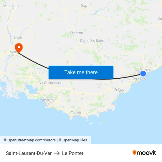 Saint-Laurent-Du-Var to Le Pontet map