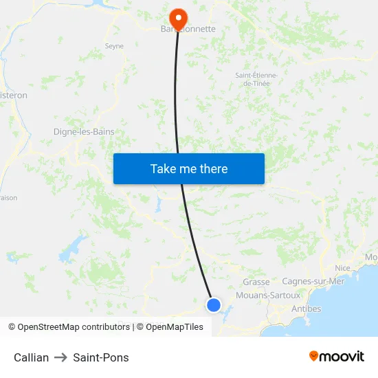 Callian to Saint-Pons map